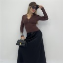 maglia con bottoni in costina benny